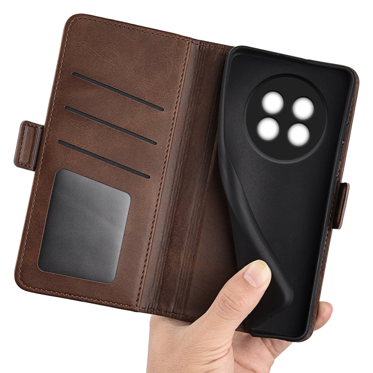 For Realme 13+ 5G Dual-side Magnetic Buckle Horizontal Flip Leather Phone Case