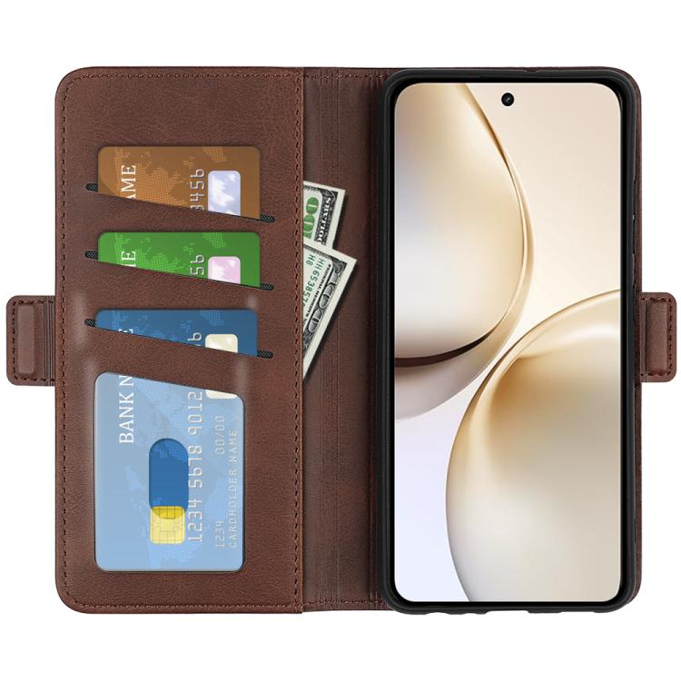 For Realme 14 Pro+ Dual-side Magnetic Buckle Horizontal Flip Leather Phone Case