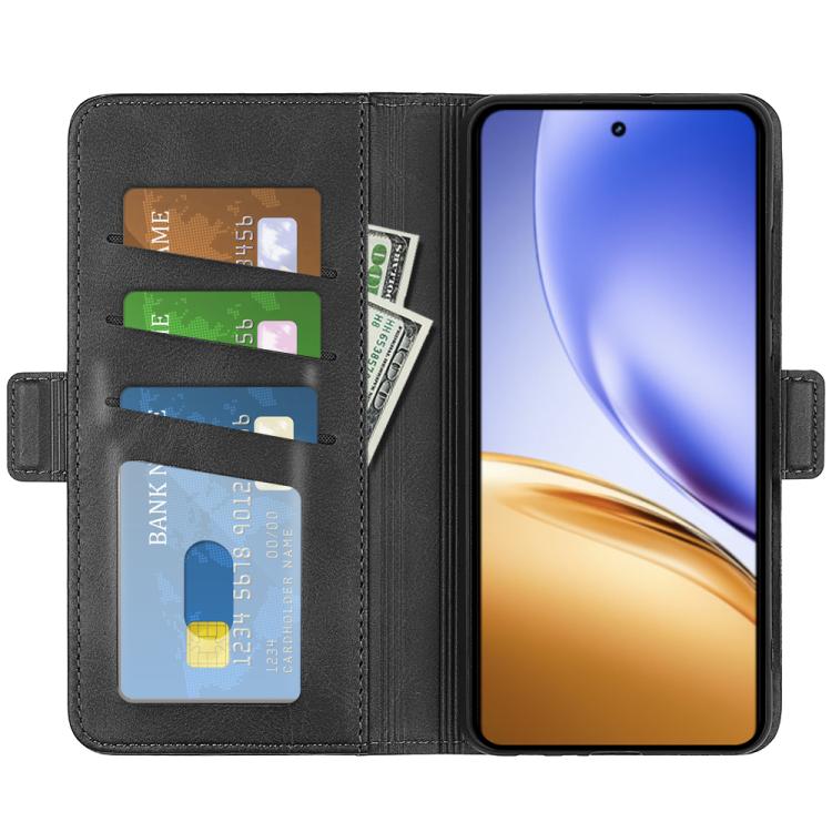 For Realme 14 5G Dual-side Magnetic Buckle Horizontal Flip Leather Phone Case