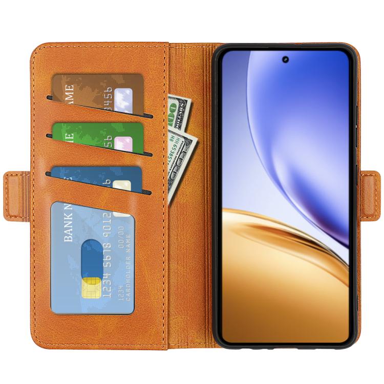 For Realme 14 5G Dual-side Magnetic Buckle Horizontal Flip Leather Phone Case
