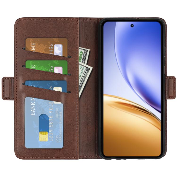 For Realme 14 5G Dual-side Magnetic Buckle Horizontal Flip Leather Phone Case