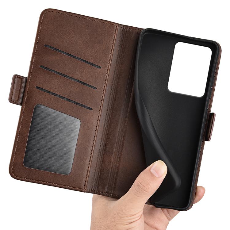 For Realme 14 5G Dual-side Magnetic Buckle Horizontal Flip Leather Phone Case