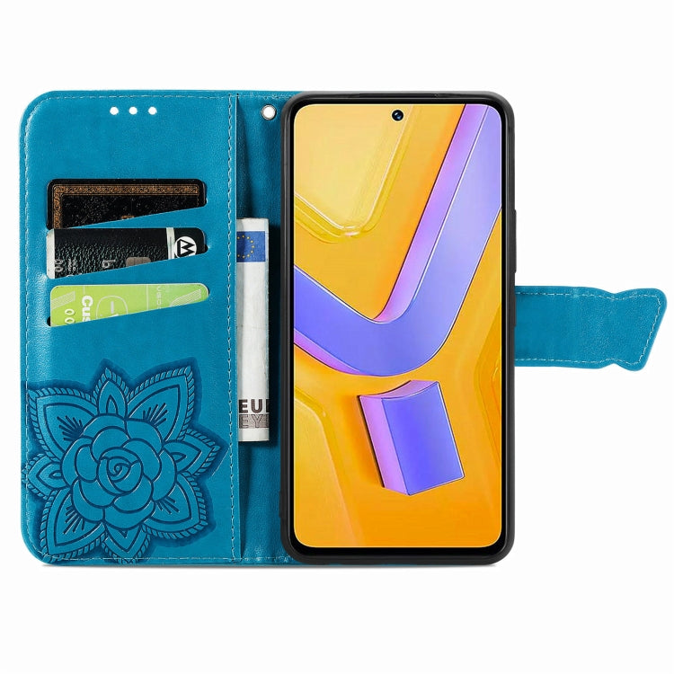 For vivo V40 SE Butterfly Love Flower Embossed Leather Phone Case