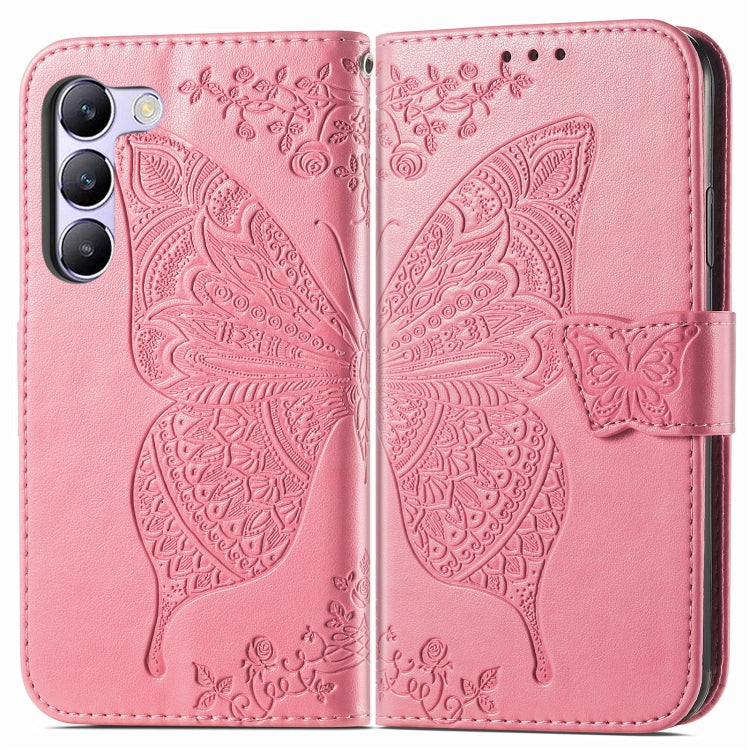 For vivo V40 SE Butterfly Love Flower Embossed Leather Phone Case
