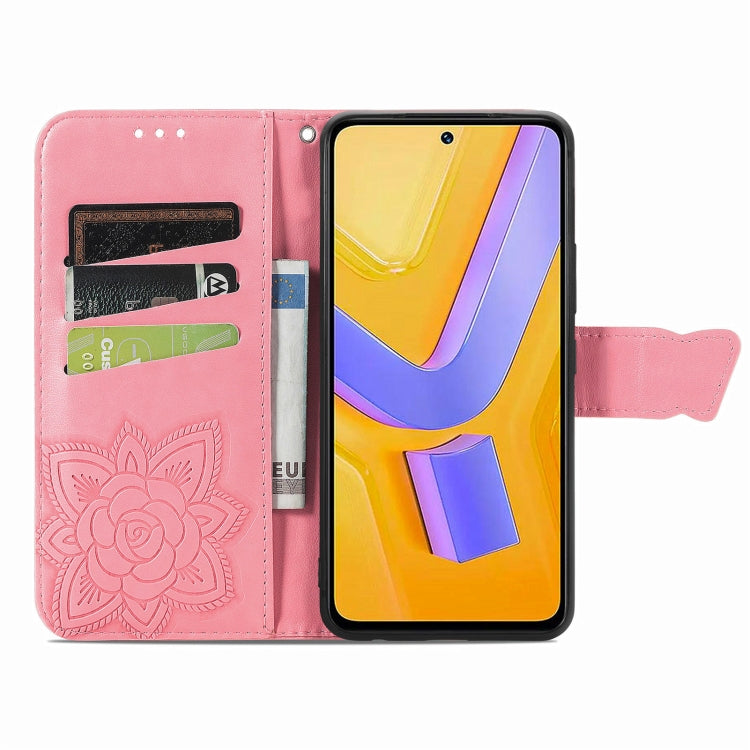 For vivo V40 SE Butterfly Love Flower Embossed Leather Phone Case
