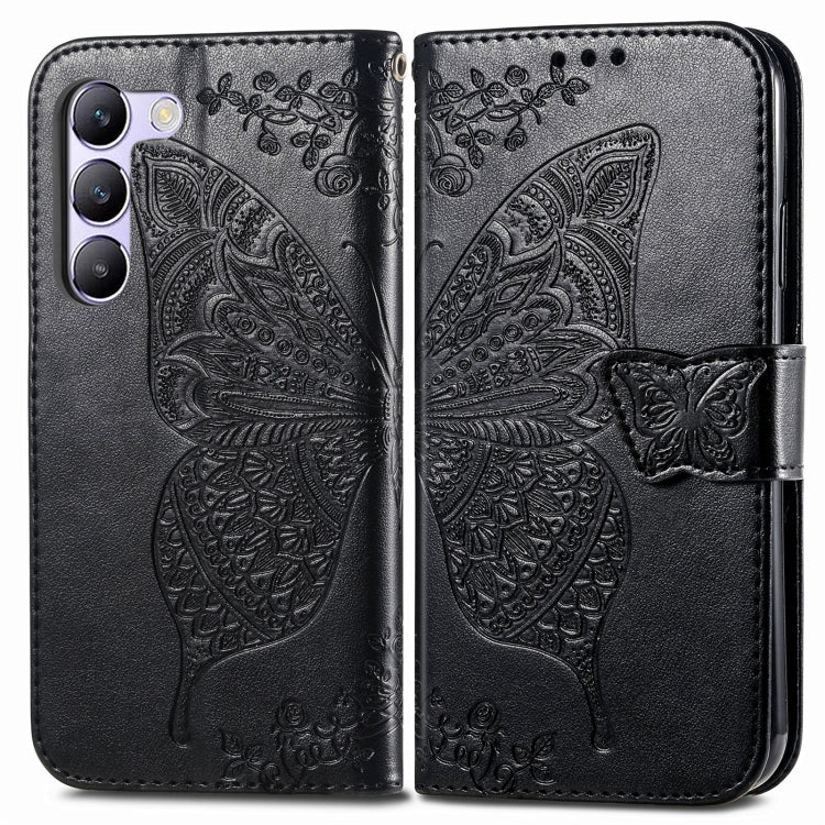 For vivo V40 SE Butterfly Love Flower Embossed Leather Phone Case