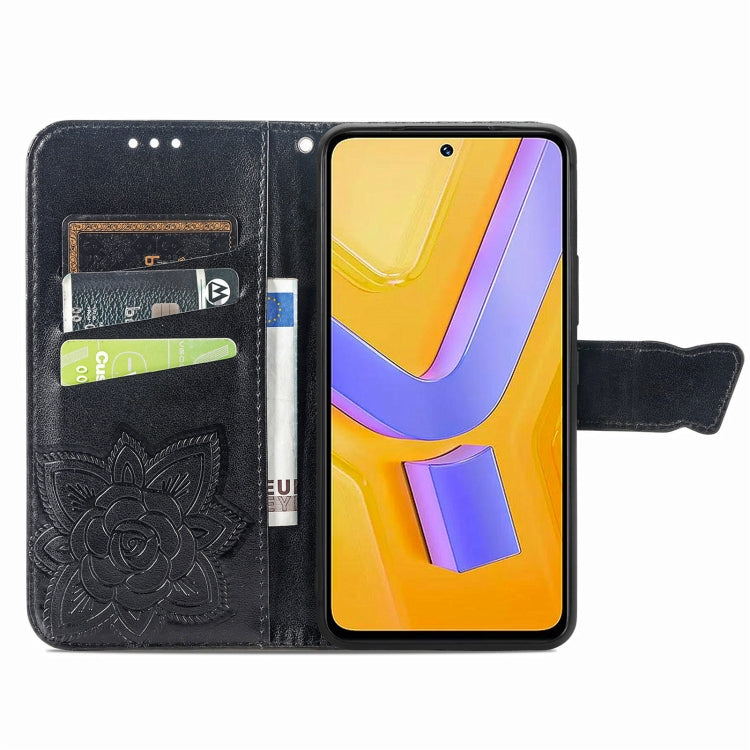 For vivo V40 SE Butterfly Love Flower Embossed Leather Phone Case