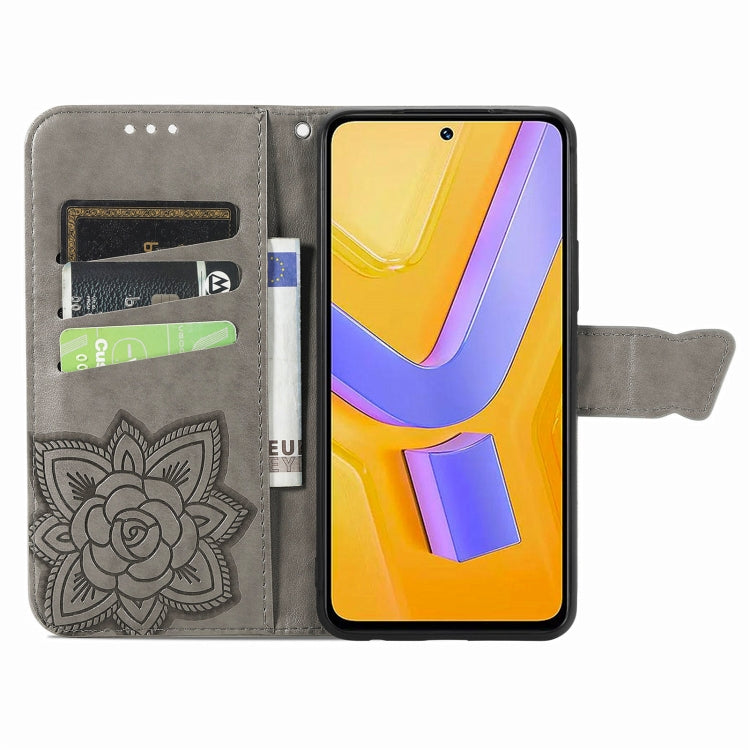 For vivo V40 SE Butterfly Love Flower Embossed Leather Phone Case