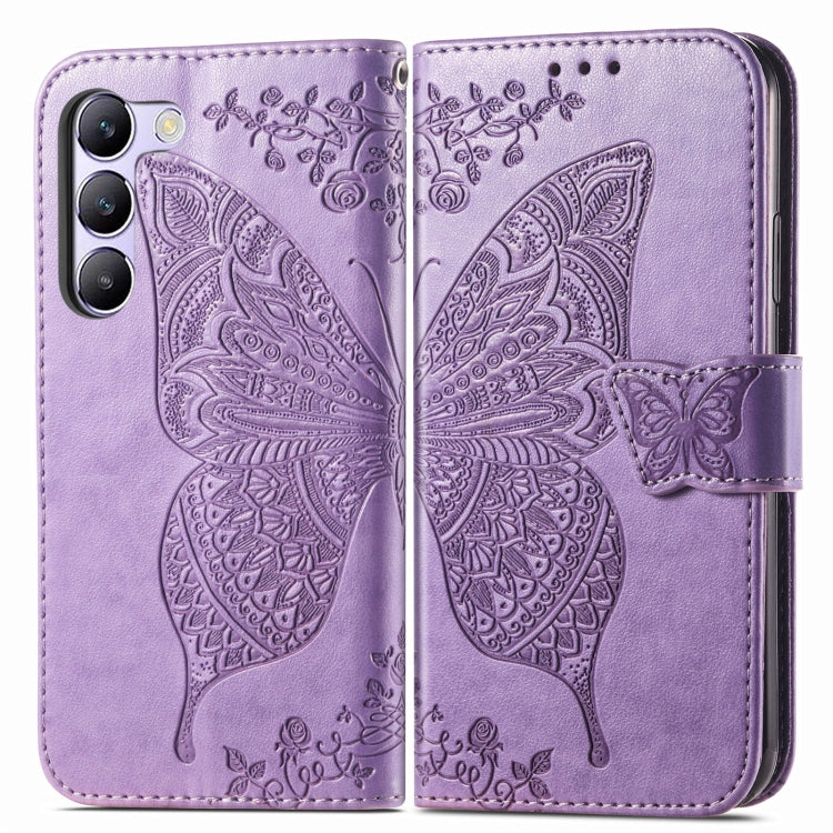 For vivo V40 SE Butterfly Love Flower Embossed Leather Phone Case