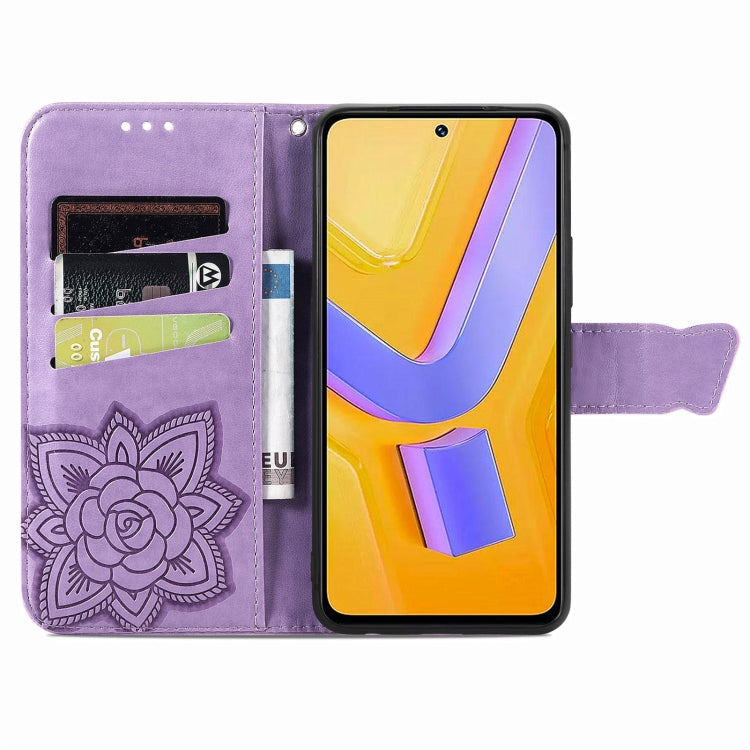 For vivo V40 SE Butterfly Love Flower Embossed Leather Phone Case