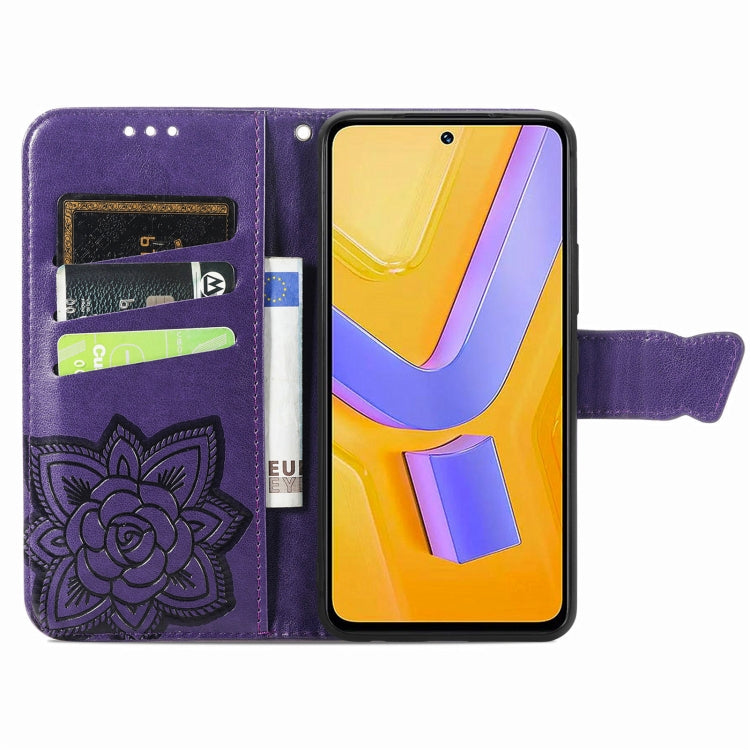 For vivo V40 SE Butterfly Love Flower Embossed Leather Phone Case