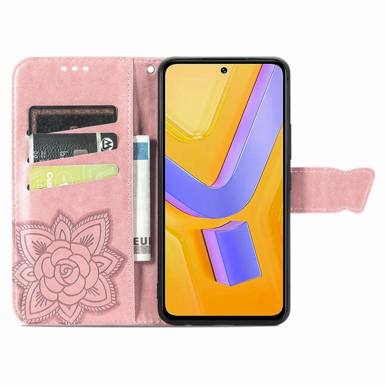 For vivo Y100 5G IDN Butterfly Love Flower Embossed Leather Phone Case