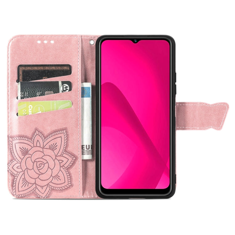 For vivo Y37 Butterfly Love Flower Embossed Leather Phone Case