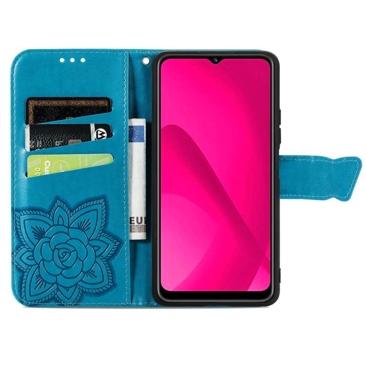 For vivo Y37 Butterfly Love Flower Embossed Leather Phone Case