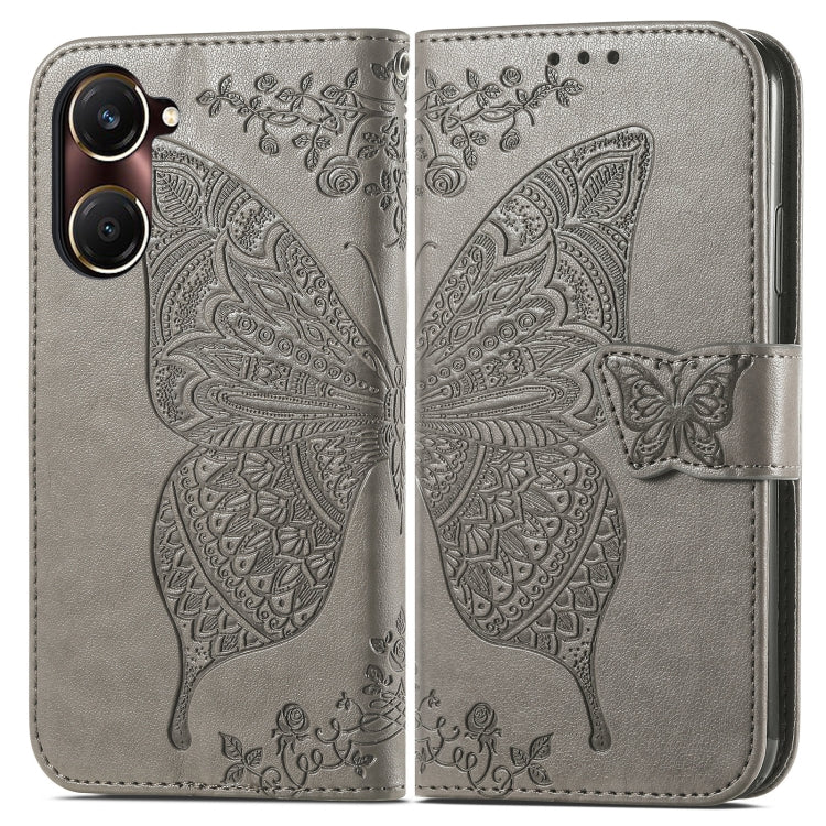 For vivo Y37 Butterfly Love Flower Embossed Leather Phone Case