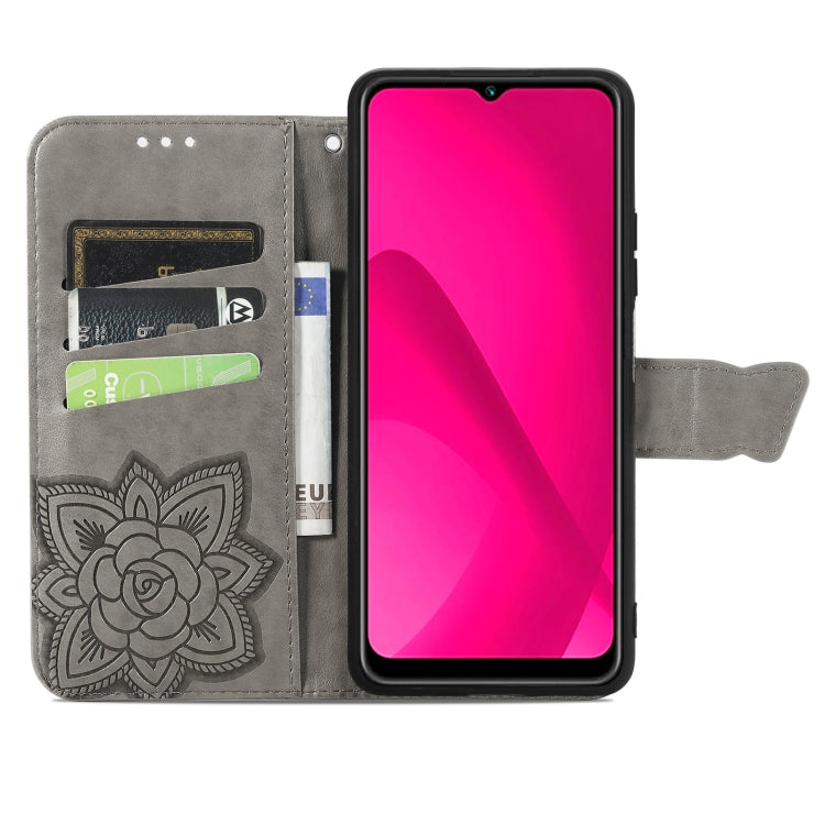 For vivo Y37 Butterfly Love Flower Embossed Leather Phone Case