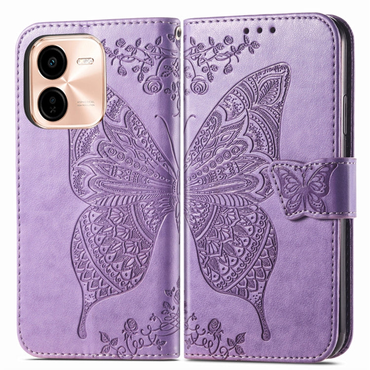 For vivo Y37 Pro Butterfly Love Flower Embossed Leather Phone Case