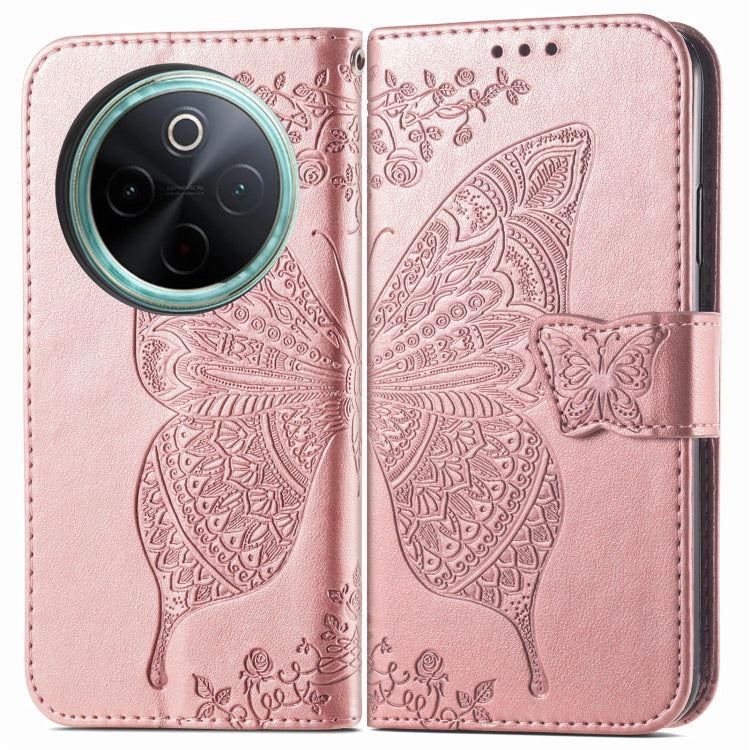 For vivo Y300 Pro Butterfly Love Flower Embossed Leather Phone Case