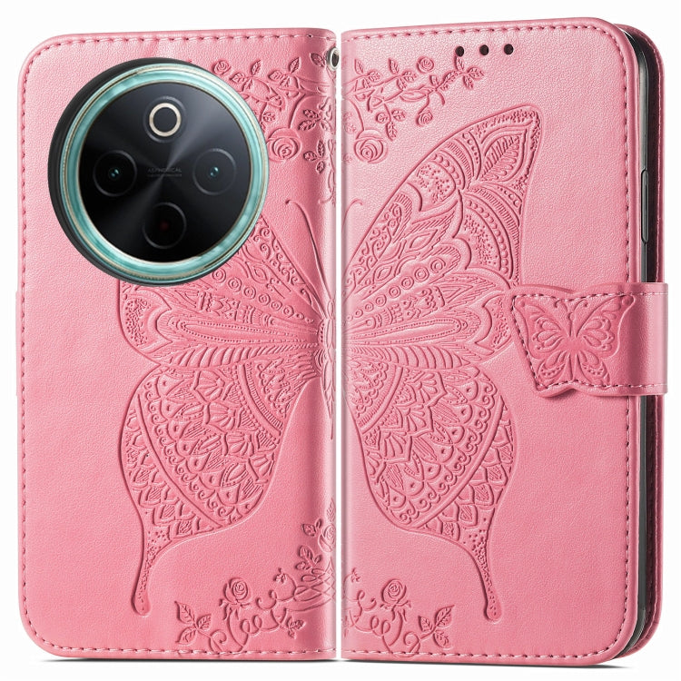 For vivo Y300 Pro Butterfly Love Flower Embossed Leather Phone Case