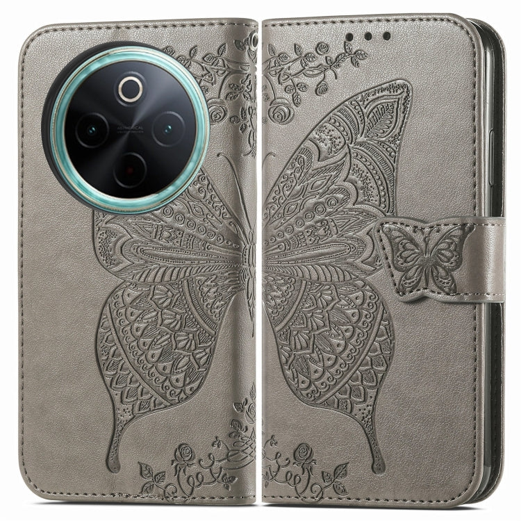 For vivo Y300 Pro Butterfly Love Flower Embossed Leather Phone Case