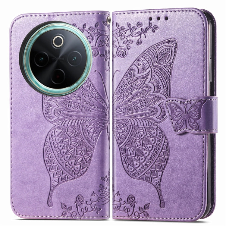 For vivo Y300 Pro Butterfly Love Flower Embossed Leather Phone Case