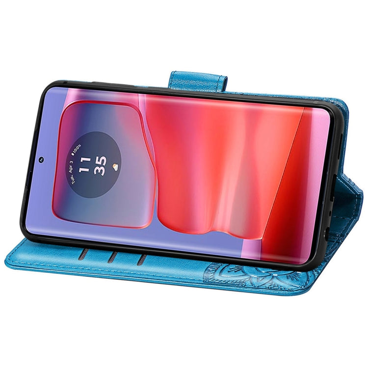 For Motorola Moto Edge 50 Fusion Butterfly Love Flower Embossed Leather Phone Case