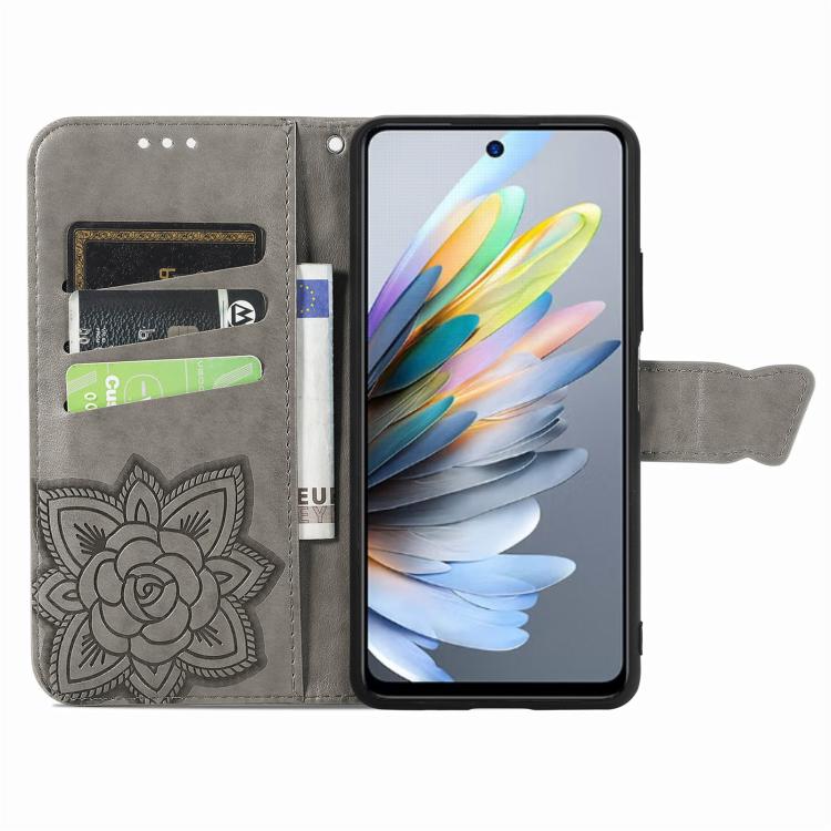 For Motorola Moto G 2025 Butterfly Love Flower Embossed Leather Phone Case