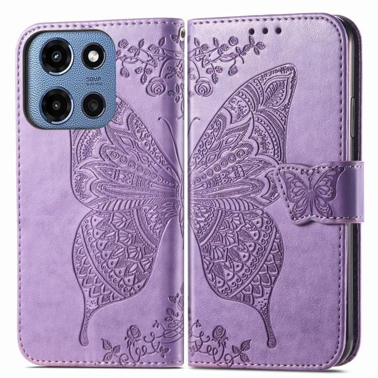 For Motorola Moto G 2025 Butterfly Love Flower Embossed Leather Phone Case