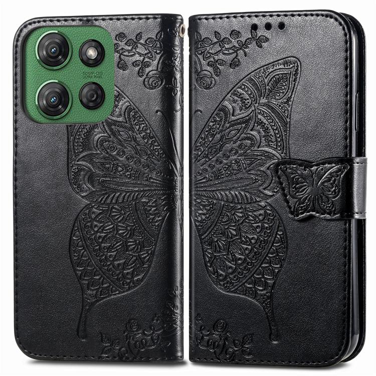 For Motorola Moto G Power 2025 Butterfly Love Flower Embossed Leather Phone Case
