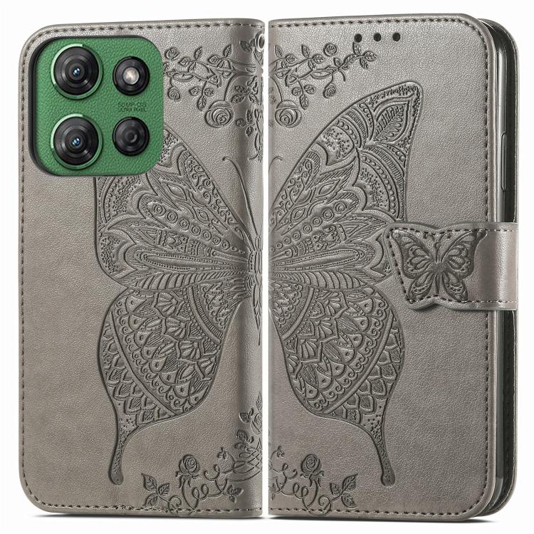 For Motorola Moto G Power 2025 Butterfly Love Flower Embossed Leather Phone Case