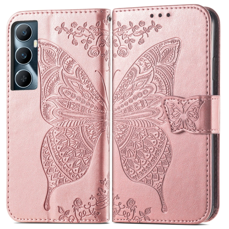 For Realme C65 Butterfly Love Flower Embossed Leather Phone Case
