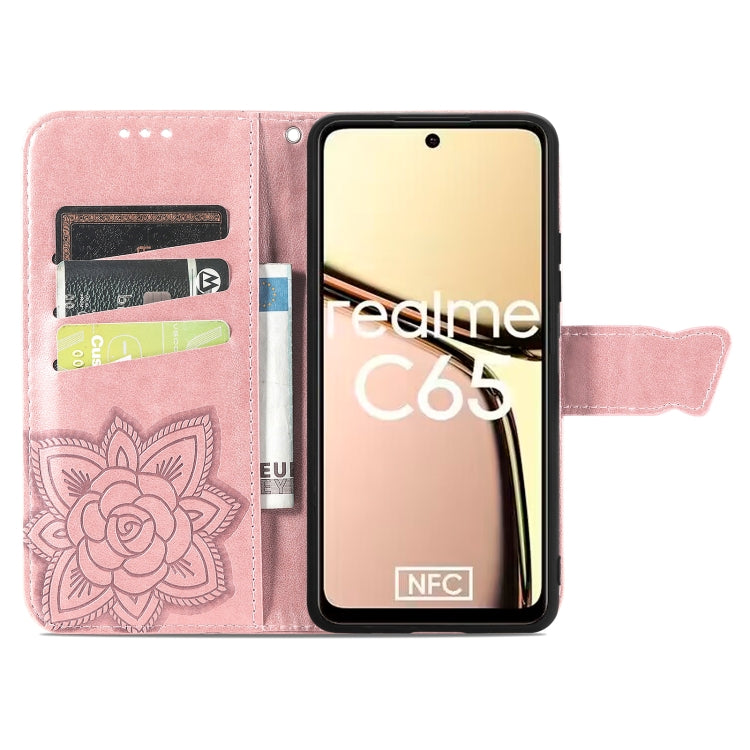 For Realme C65 Butterfly Love Flower Embossed Leather Phone Case