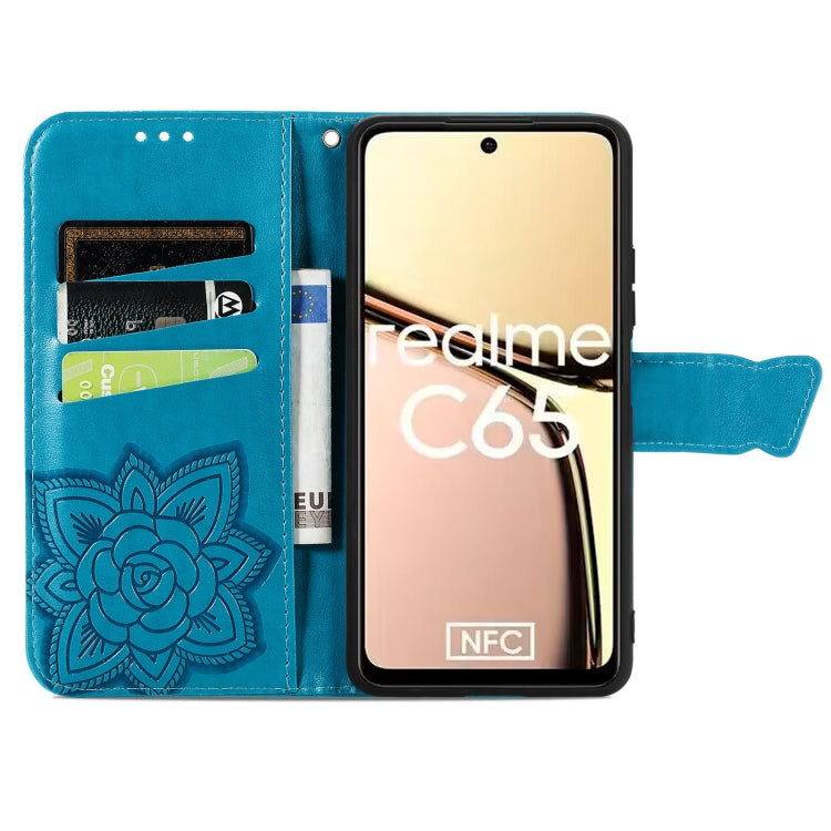 For Realme C65 Butterfly Love Flower Embossed Leather Phone Case