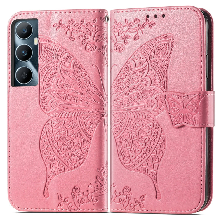 For Realme C65 Butterfly Love Flower Embossed Leather Phone Case