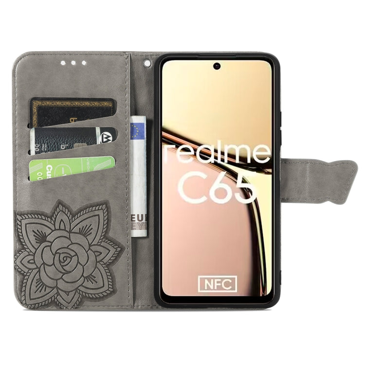 For Realme C65 Butterfly Love Flower Embossed Leather Phone Case