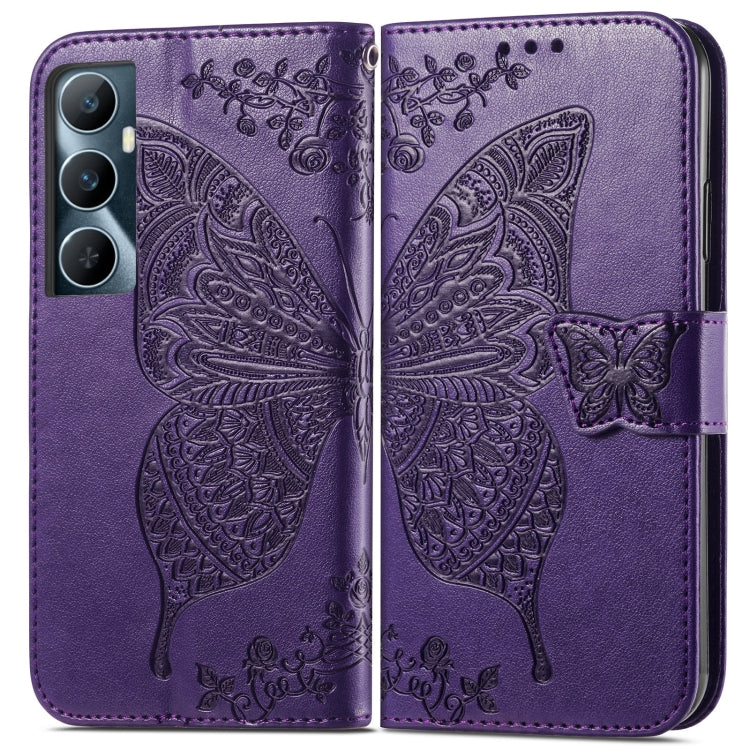 For Realme C65 Butterfly Love Flower Embossed Leather Phone Case