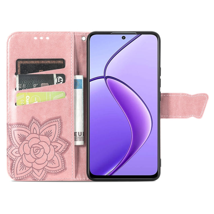 For Realme 12 Butterfly Love Flower Embossed Leather Phone Case