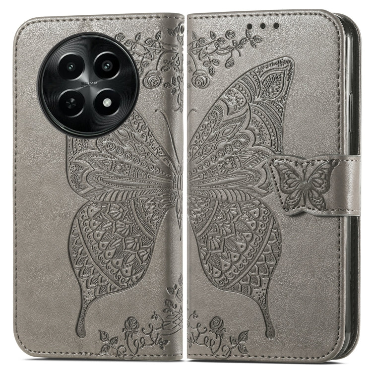 For Realme 12 Butterfly Love Flower Embossed Leather Phone Case