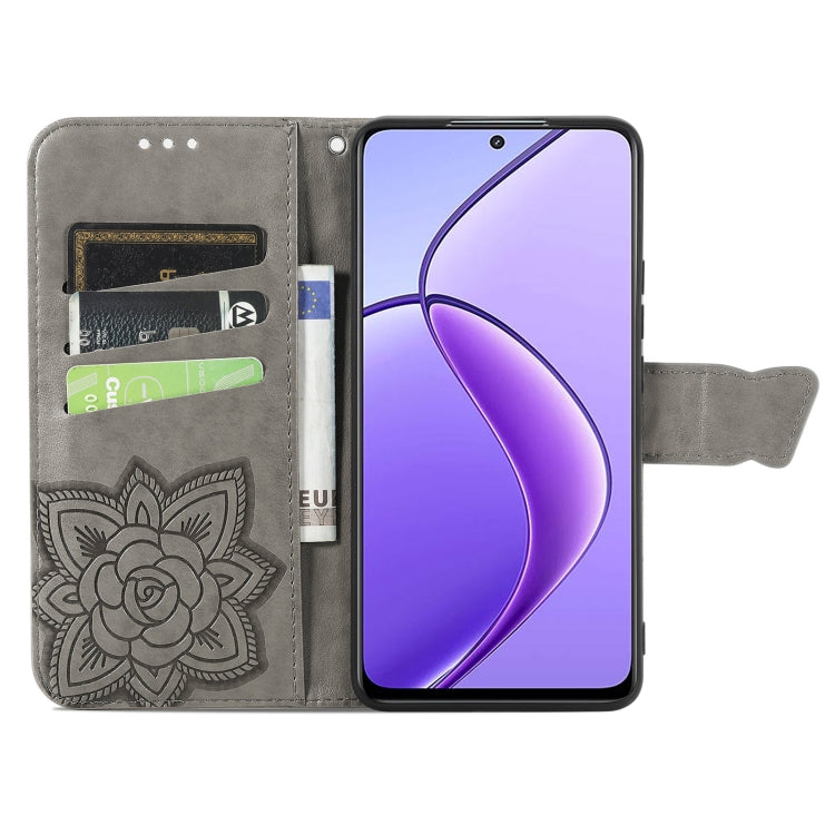 For Realme 12 Butterfly Love Flower Embossed Leather Phone Case
