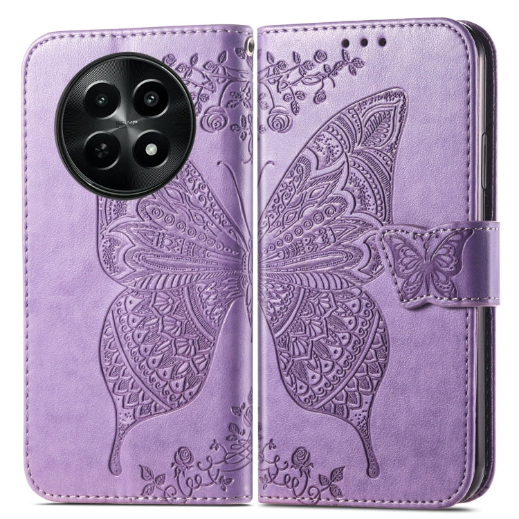 For Realme 12 Butterfly Love Flower Embossed Leather Phone Case