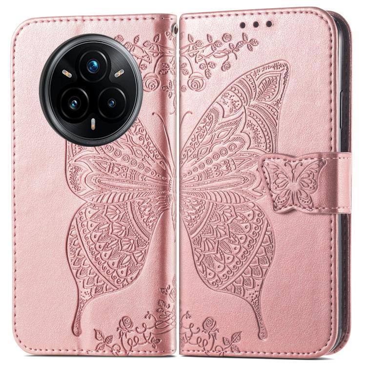 For Realme 14 Pro+ Butterfly Love Flower Embossed Leather Phone Case