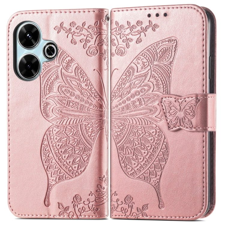 For Xiaomi Redmi 13 4G Butterfly Love Flower Embossed Leather Phone Case