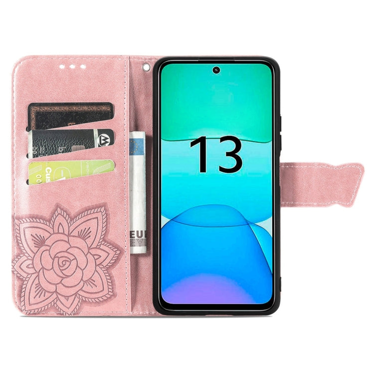 For Xiaomi Redmi 13 4G Butterfly Love Flower Embossed Leather Phone Case