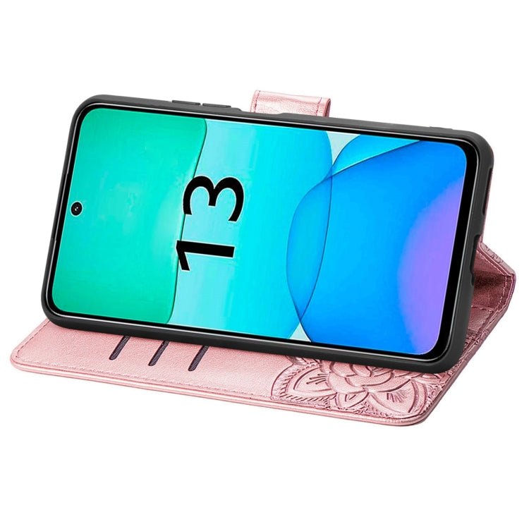 For Xiaomi Redmi 13 4G Butterfly Love Flower Embossed Leather Phone Case