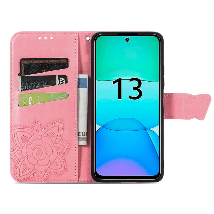 For Xiaomi Redmi 13 4G Butterfly Love Flower Embossed Leather Phone Case