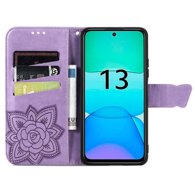 For Xiaomi Redmi 13 4G Butterfly Love Flower Embossed Leather Phone Case