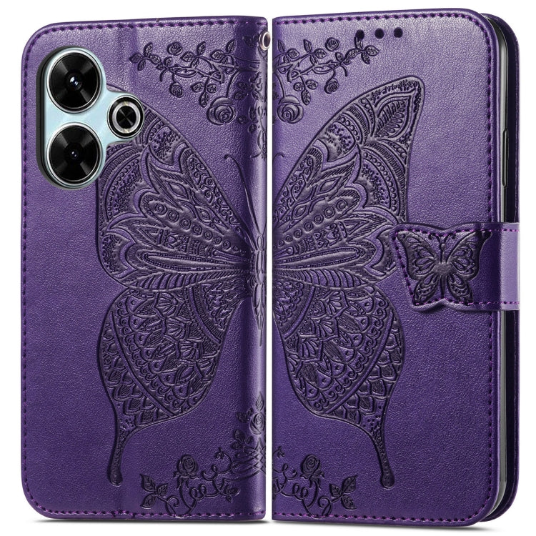 For Xiaomi Redmi 13 4G Butterfly Love Flower Embossed Leather Phone Case