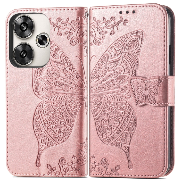 For Xiaomi Redmi Turbo 3 5G Butterfly Love Flower Embossed Leather Phone Case