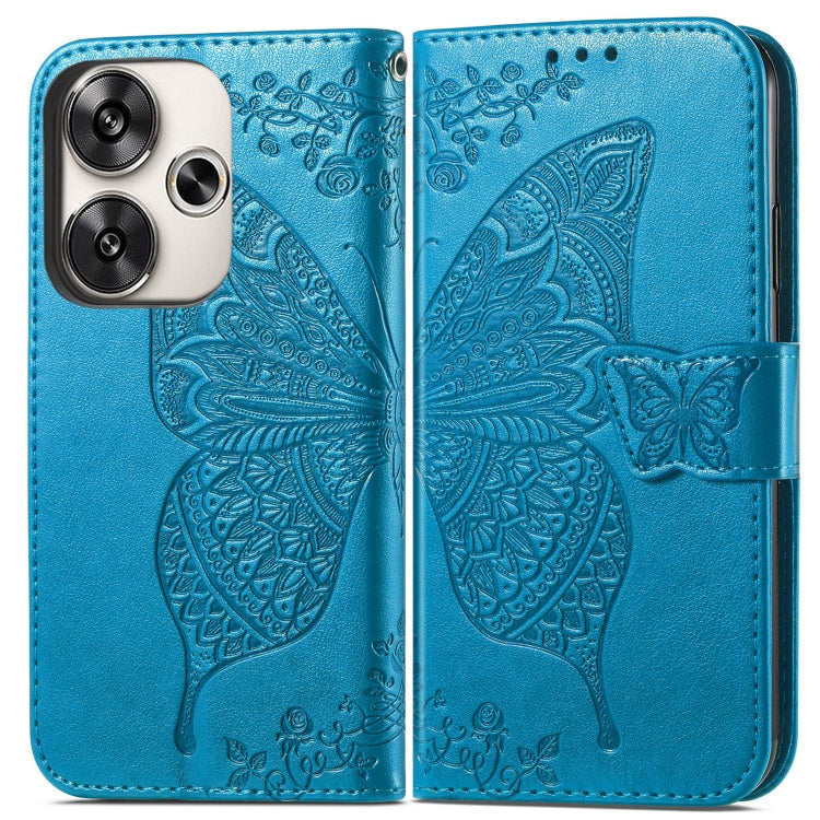 For Xiaomi Redmi Turbo 3 5G Butterfly Love Flower Embossed Leather Phone Case