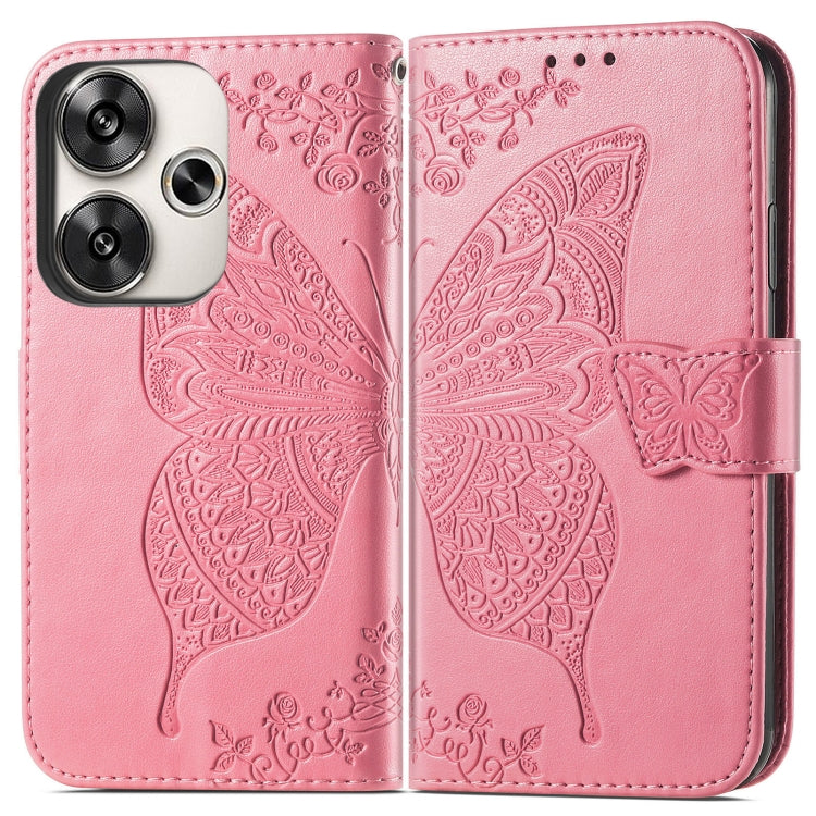 For Xiaomi Redmi Turbo 3 5G Butterfly Love Flower Embossed Leather Phone Case